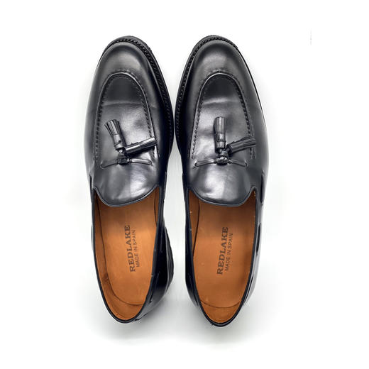 断码特价46码——西班牙原产手工制作男士经典流苏乐福鞋黑色小牛皮（超轻款） 商品图5