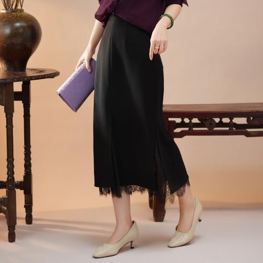 西子/夏日轻歌百搭高腰黑色半裙/BQTJ1106 商品图1