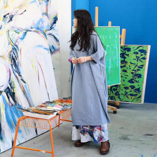 绽放176朵/「余味-1」连衣裙*zijun联名系列干丝底印花茧型长裙子 商品图3