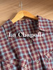 专柜实拍【全棉！亲肤透气】拉夏贝尔/La Chapelle必备品！韩系慵懒翻领排扣口袋长袖复古格子衬衫休闲百搭上衣 商品缩略图9