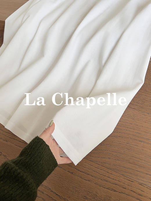 专柜实拍【后背镂空蕾丝】拉夏贝尔/La Chapelle独特款！棉感透气舒适圆领后背镂空蕾丝设计纯色慵懒感长袖T恤衫 商品图6