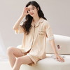 短袖翻领睡衣女夏季薄款简约休闲棉质家居服可外穿套装新款新品 商品缩略图0