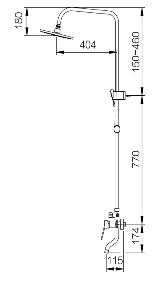 WYG01-09B/大淋浴套装（顶喷+花洒+下出水） 商品图1