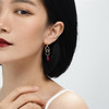 E25I054 Piara 925银镀18K金红宝石耳环耳钉长款 商品缩略图1