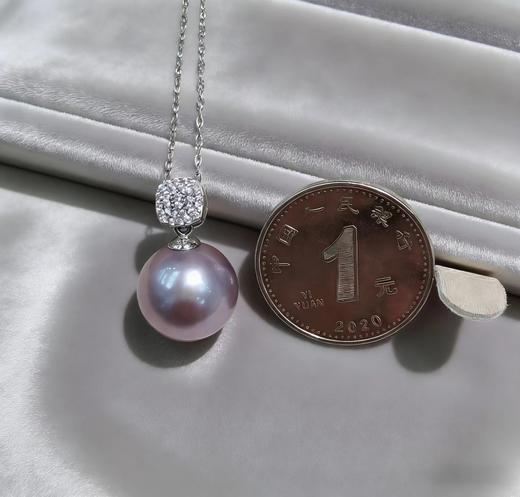 蓝莓紫爱迪生 12-13mm正圆珍珠吊坠 纯银 梦幻显白 [发：18] 商品图1