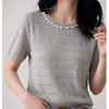 悠悠晴日～法式清新无缝针织衫女莱赛尔轻奢宽松显瘦短袖上衣 商品缩略图3