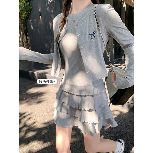 <曾小咸推荐>4.3现货秒杀 ！微信超特价！韩系假两件长袖连衣裙 日常229.99 立减130 秒杀99.99！！ 商品图1