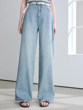 【百图lulu定制】【六好神裤】高含棉量 水洗磨白 垂感足 双拼线 显腿长 牛仔裤