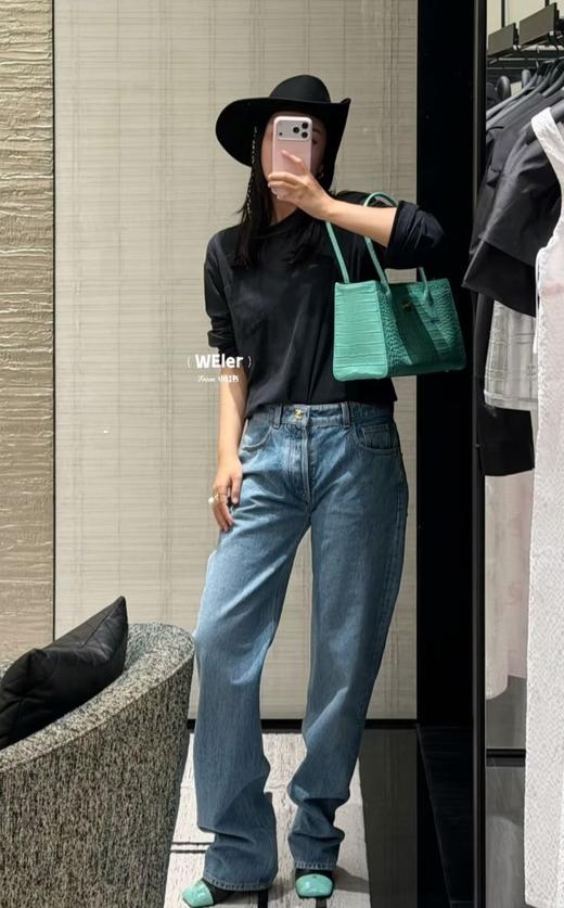 女款高腰直筒牛仔裤长裤la025 商品图3