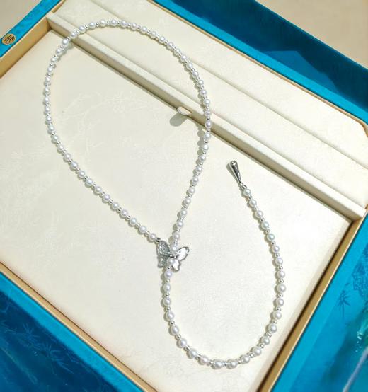 海水贝母蝴蝶 5mm淡水珍珠毛衣链 仙气梦幻 秋冬氛围 [发：74] 商品图0