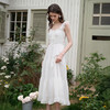 西遇法式飞飞袖排扣2026春夏方领蝴蝶结系带连衣裙气质露背长裙女H0060256 商品缩略图3