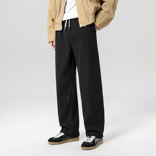 gxgjeans男装【灯芯绒】男士直筒休闲裤26春款纯色系带百搭校园通勤长裤男K&C 商品图5