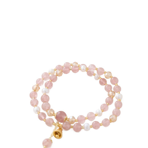 三彩2026新款草莓晶双层叠戴手串交桃花淡水珍珠温柔甜美小众简约 商品图4