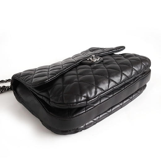 【95新】CHANEL香奈儿大号黑银羊皮机场包CF链条包单肩包中性款300326NJS07 商品图6