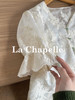 专柜实拍【新中式套装】拉夏贝尔/La Chapelle莱赛尔混纺珠扣刺绣气质V领短袖小衫后松紧半裙套装 商品缩略图6