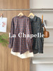 专柜实拍【全棉！亲肤透气】拉夏贝尔/La Chapelle必备品！韩系慵懒翻领排扣口袋长袖复古格子衬衫休闲百搭上衣 商品缩略图5