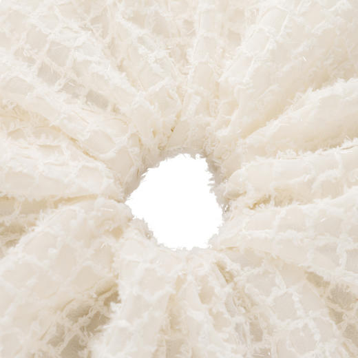 三彩2026新款白色褶皱发圈丸子头皮筋头饰毛边大肠优雅韩系温柔女 商品图4