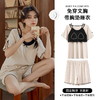 夏季新款带胸垫睡衣女士短袖短裤韩系波点宽松圆领纯色家居服套装 商品缩略图0
