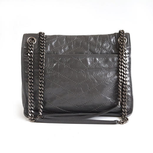 【95新】YSL圣罗兰NIKI系列633158中号灰色D扣niki链条包单肩包女士300326NJS09 商品图3