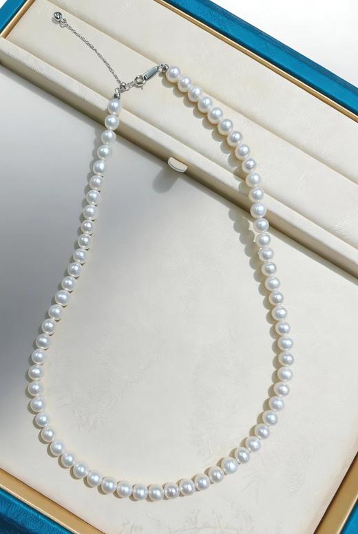 【小极光】正圆无瑕 淡水珍珠项链 纯银扣 主推 经典百搭 尺寸：6-7mm [发：21] 商品图0