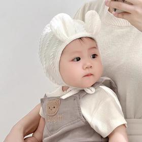 婴儿帽子夏季新生儿可爱男女宝宝春夏季婴幼儿棉质护耳小月龄胎帽