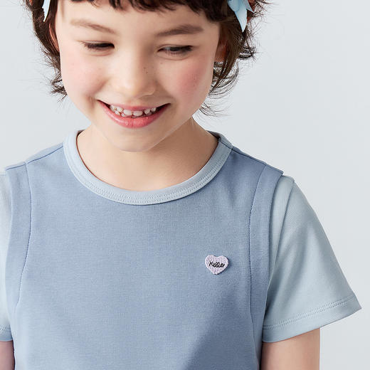 [假两件]迷你巴拉巴拉女童短袖T恤甜酷棉弹上衣轻运动风2026夏装 商品图4