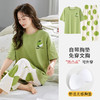 短袖长裤睡衣女夏季棉质薄款带胸垫卡通少女学生夏天家居服 商品缩略图2