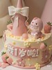 客定款~蛇宝宝百天/周岁蝴蝶结生日帽卡通蛋糕-低糖处理无添加 商品缩略图1