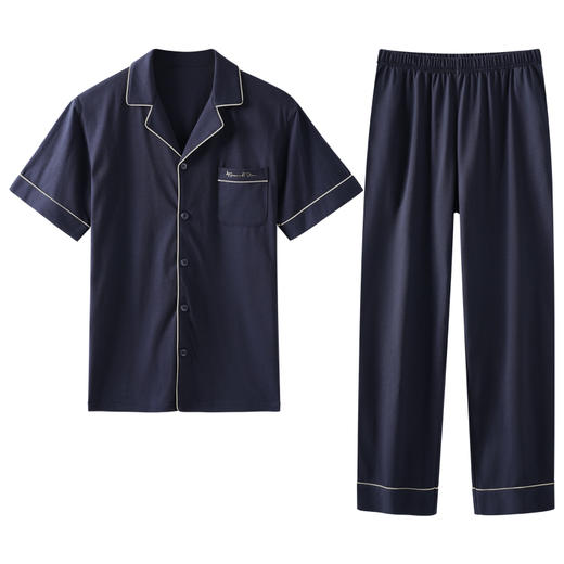 爱帝男士纯棉睡衣大码短袖长裤薄款家居服套 商品图5