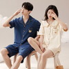 情侣睡衣夏季开衫短袖短裤两件套女生卡通休闲可外穿家居服男士 商品缩略图0