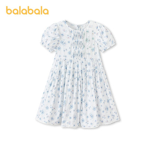 【商场同款】巴拉巴拉儿童连衣裙女童2026新款夏季经典收腰A字裙 商品图1