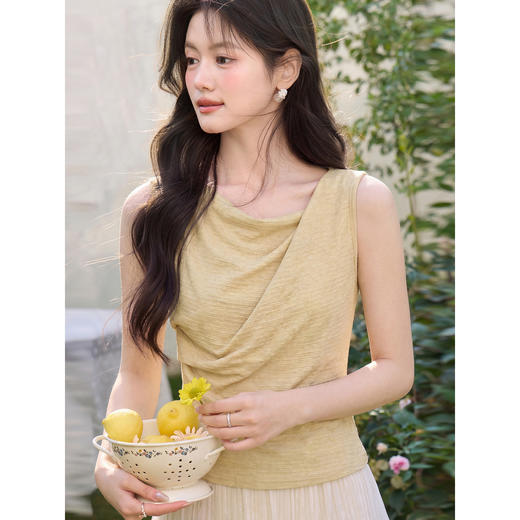 鹿向南【0405/20:00新品前1小时7折限量100件】设计感黄色背心 商品图2