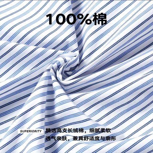 NPC潮牌100%棉美式复古蓝白假两件条纹长袖衬衫男女春季NP61SH19 商品图4