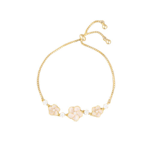 三彩2026新款浅粉滴釉立体花朵手链甜美轻法式温柔氛围感约会小众 商品图2