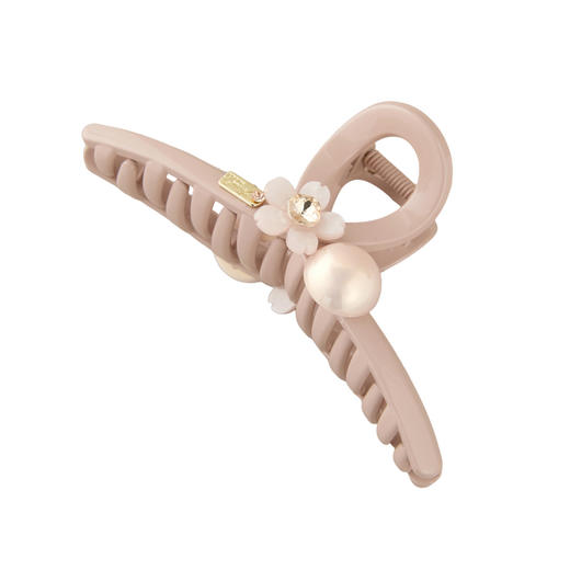 三彩2026新款浅粉仿珍珠小樱花抓夹轻奢千金风温柔甜美约会下午茶 商品图2