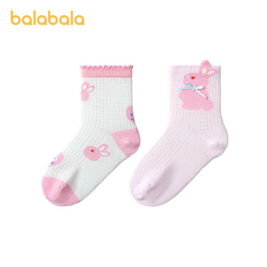 【商场同款】巴拉巴拉宝宝袜子夏新款网眼透气儿童短袜女童两双装 商品图4