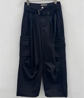 NC配腰带工装阔腿裤60105（黑红）春季961010160321