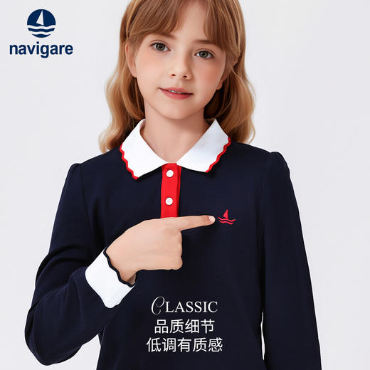 【120-165】【纳维凯尔】Navigare意大利小帆船女童春秋POLO衫 商品图2
