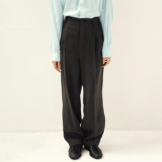 KAPTAIN SUNSHINE Shoecut Slacks 亚麻真丝混纺宽松长裤 商品图1