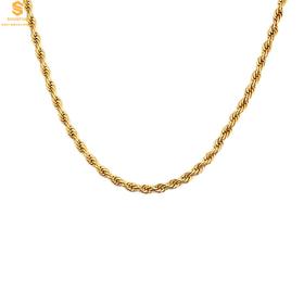 【香港周六福黄金钻石首饰】K金古法扭绳项链 约4.1克