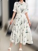 女款印花蝴蝶结连衣裙ba010 商品缩略图3