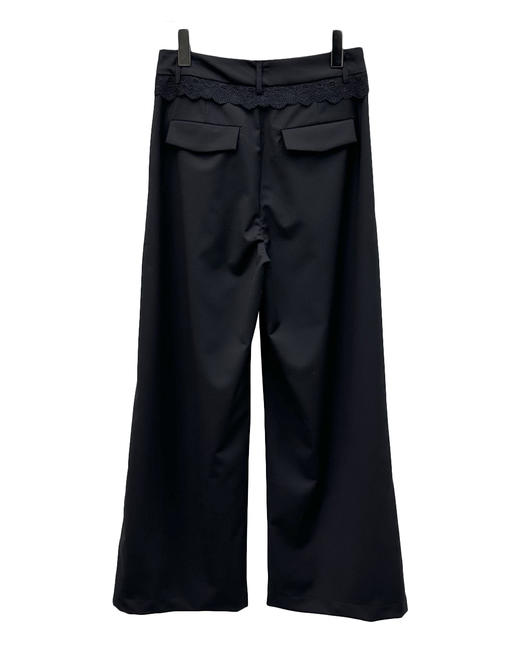 女款拼接蕾丝花边直筒长裤he025 商品图1