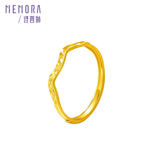 【新品首发】足金水波纹戒指 黄金活口戒指细小戒指叠戴 MEMORA诗普琳LR465601（线上专供） 商品图6