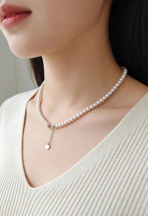 【小极光】4mm正圆无瑕淡水小米珠项链 纯银延长链 日常通勤 [发：77]  商品图1