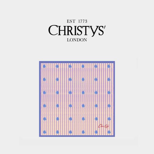 【新品】Christys'百年皇室品牌 100%桑蚕丝巾波点条纹小方巾 商品图6