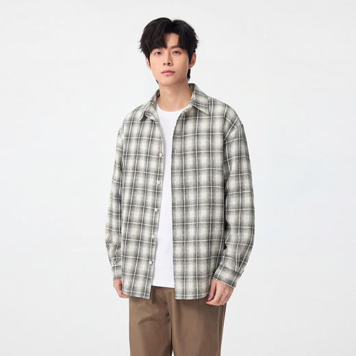 gxgjeans男装【青春流行】格子衬衫26春款时尚百搭校园户外青少年外套上衣男K&C 商品图1