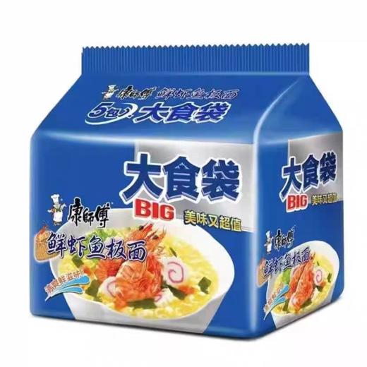 康师傅大食袋139g*5鲜虾鱼板面方便面 商品图0