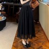 邂逅优雅~赫本风100%桑蚕丝高腰网纱半身裙女蕾丝A字长裙 商品缩略图0