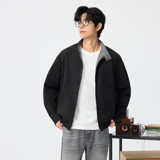 gxgjeans男装【含莱赛尔】男士立领夹克26春款纯色简约百搭青少年外套上衣K&C 商品图4