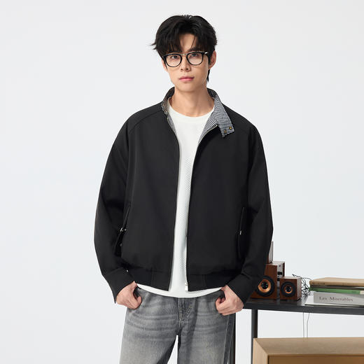 gxgjeans男装【含莱赛尔】男士立领夹克26春款纯色简约百搭青少年外套上衣K&C 商品图3